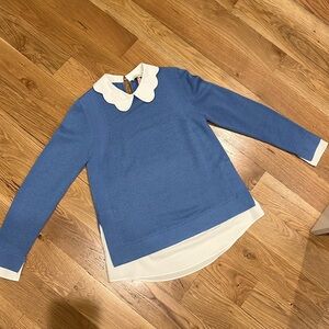 Ted Baker blue sweater with built in blouse/collar